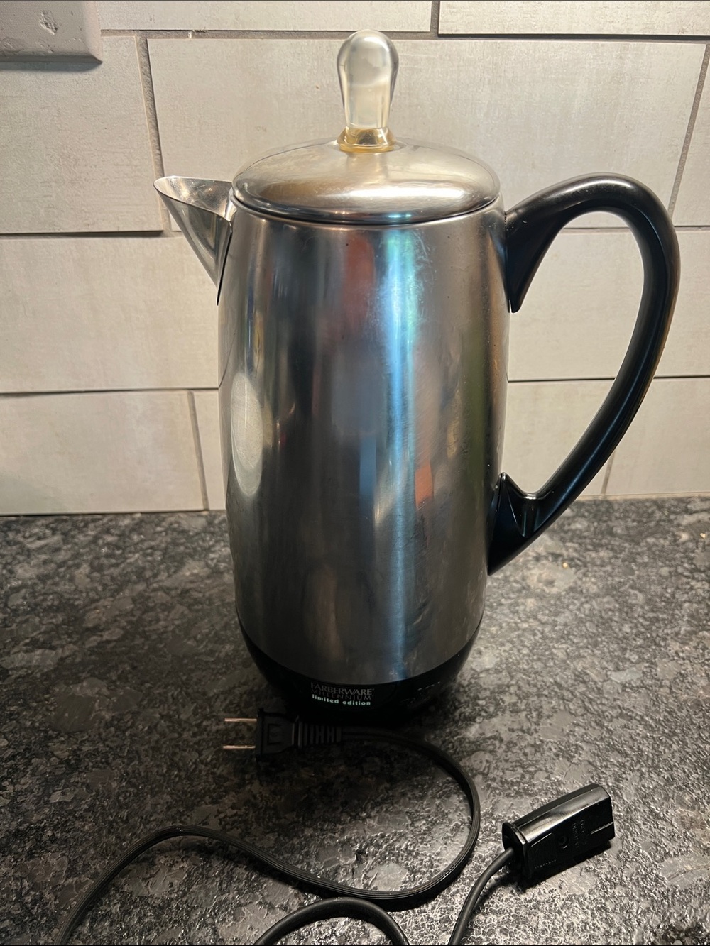 12 CUP LIMITED EDITION MILLENNIUM Farberware electric percolator. Exc condition